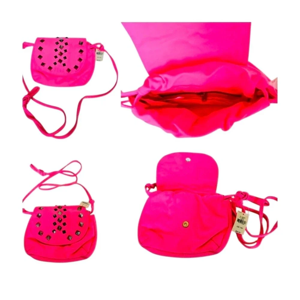 5pc VS PINK tote bag makeup cosmetic double zippered case cross-body bag NEW WT